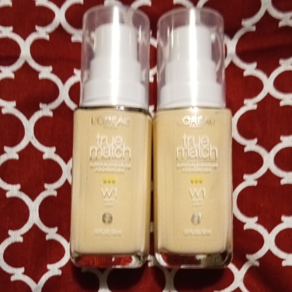 2 Pack L'Oreal True Match Super-Blendable Foundation W1 Warm Light